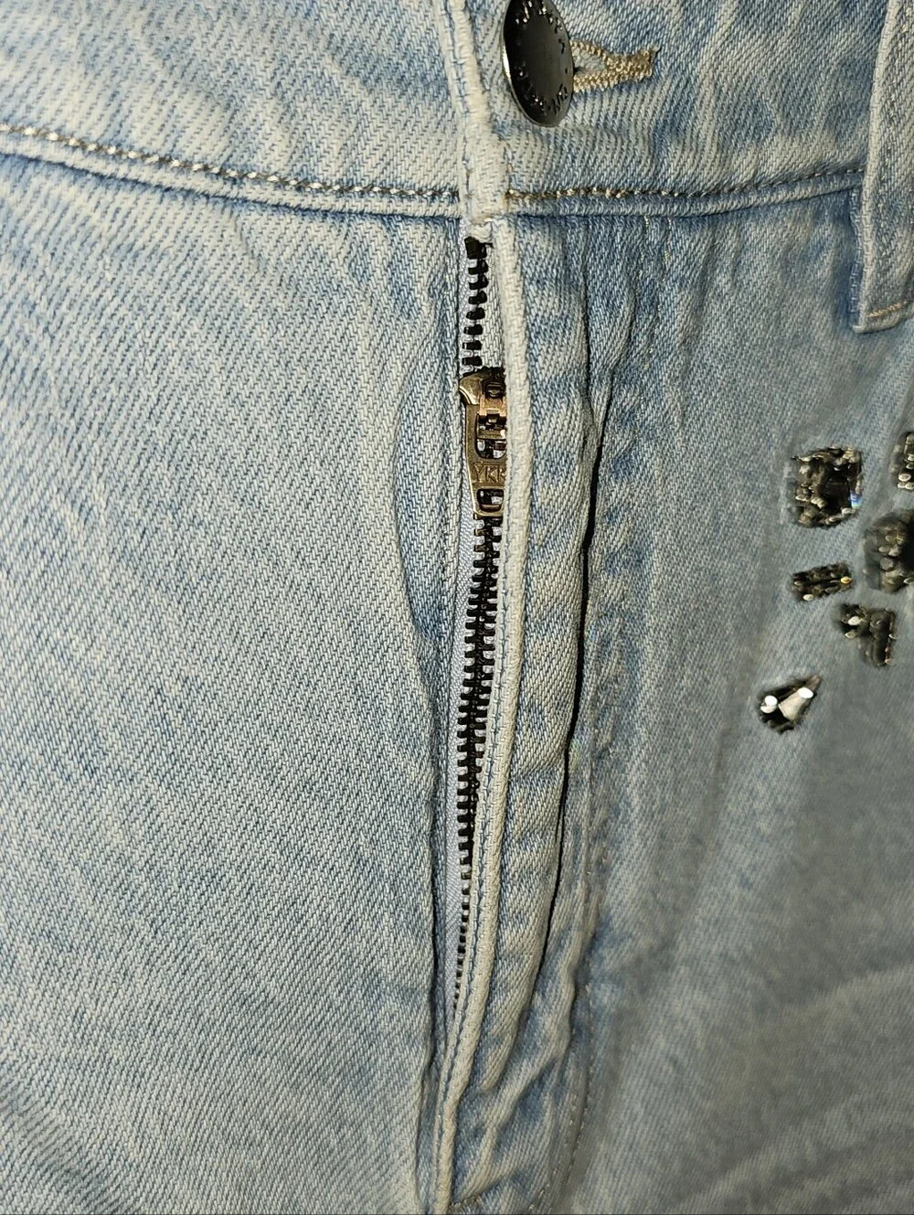 MACY'S: ON 34th Embellished-Collar Denim Shirt & Embellished Barrel-Leg Jean